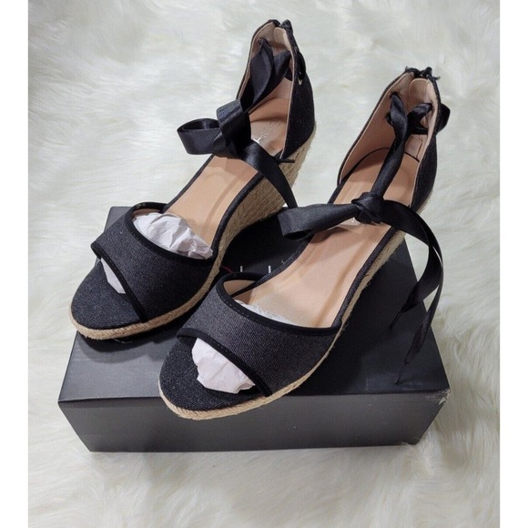 Soho Girls Womens Wedge, Lace Up Heels, Black-Size 10 - Picture 1 of 5